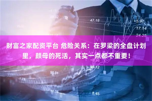 财富之家配资平台 危险关系：在罗梁的全盘计划里，颜母的死活，其实一点都不重要！